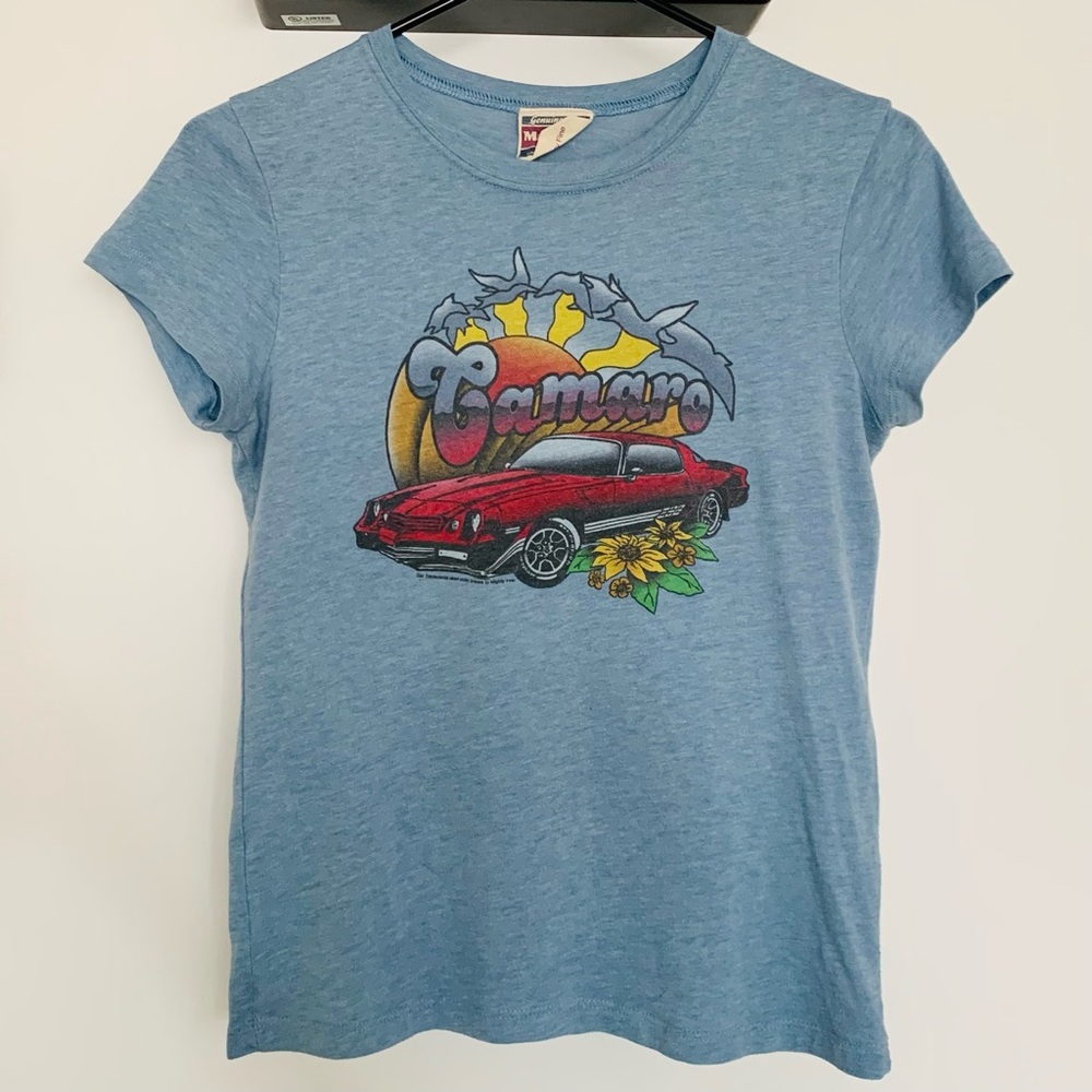 👕Vintage Looking Mighty Fine Red Camaro T-Shirt S/XS🏎
